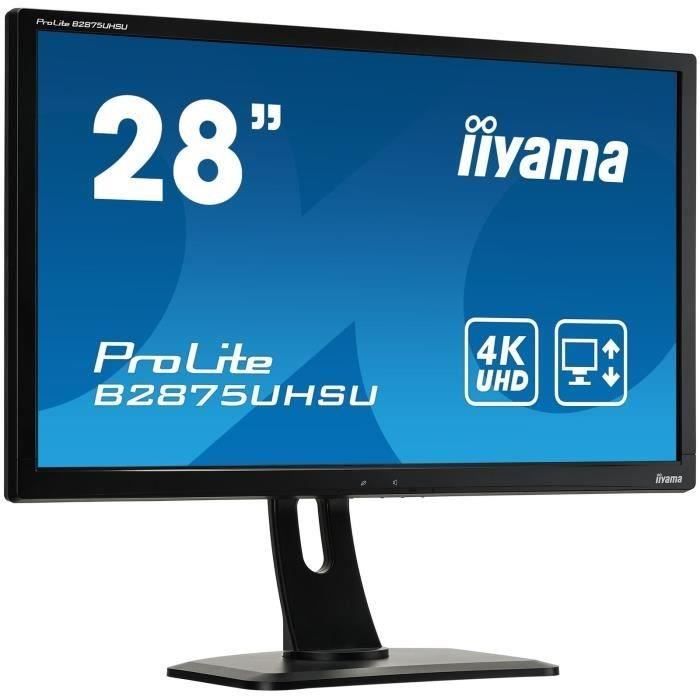 iiyama ProLite B2875UHSU B1 Écran LED 28 3840 x 2160 4K UHD @ 60 Hz TN 300 cdm² 1000:1 1 ms HDMI DVI DisplayPort VGA haut parleurs - vue 2
