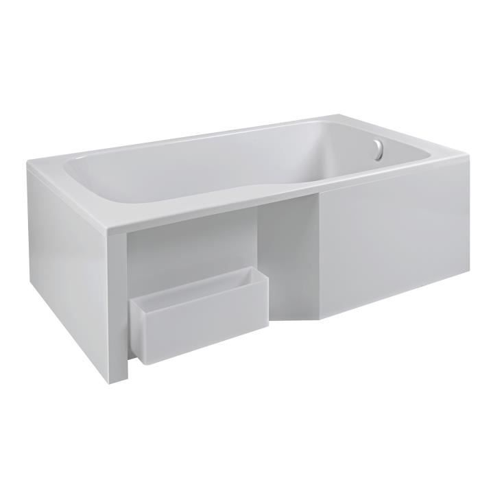 Tablier pour bain-douche Malice - Jacob Delafon - Aluminium laqué blanc - 170x90 cm
