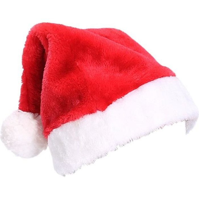 Lot Unisexe Père Noël Chapeau de Noël Santa Taille Adulte Chapeaux Blanc Peluche Repas 