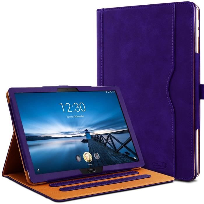 Étui pour Lenovo Tab M10 2ème génération 10,1 pouces - Noir PU Cuir Tablette  Antichoc Support Coque de Protection Housse