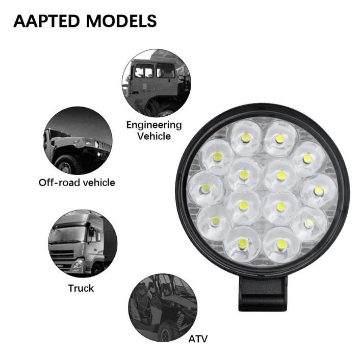 300W Projecteur Phare de Travail LED 12 V 24 V 11400lm Work Light Bar Phare Lumière de travail Offroad SUV UTV ATV Lampe de travail Tracteur 54 