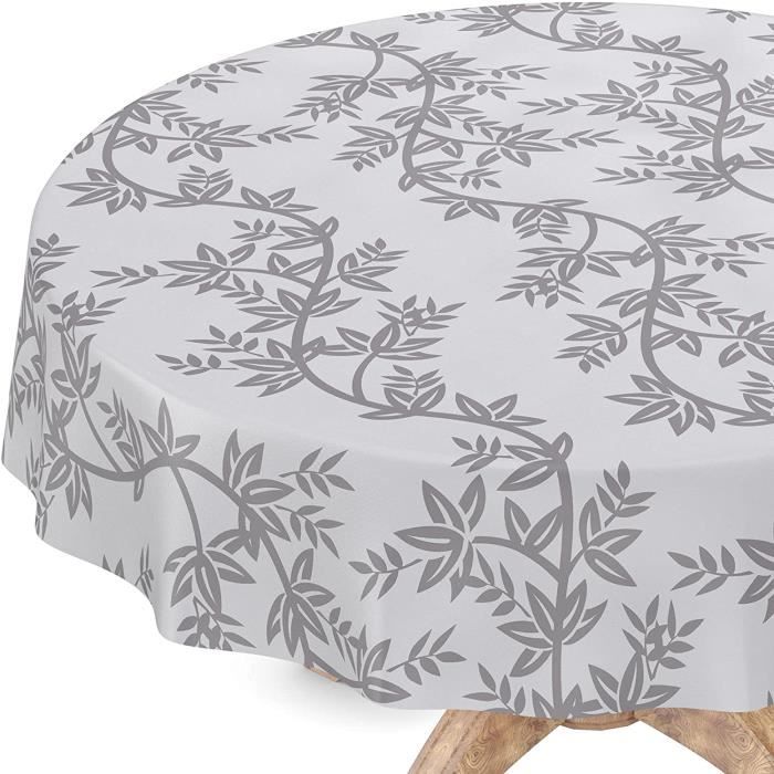 Nappe En Toile Cirée Lavable ANRO - Rond 120cm - Oranges - Intérieur/extérieur - Imperméable
