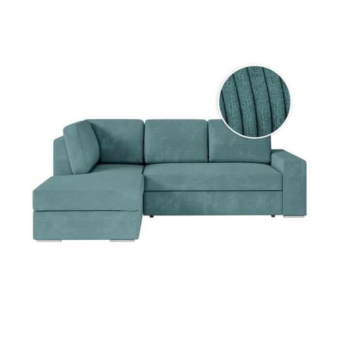 Canapé d'angle Bleu Velours Moderne Confort