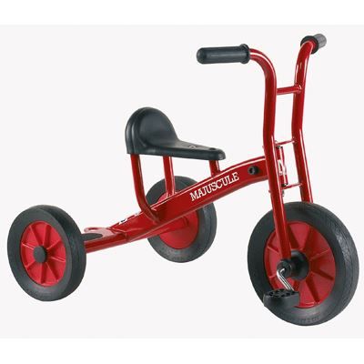 Tricycle moyen 3/6 ans - MAJUSCULE - Modèle medium - Mixte - Rouge et noir - A partir de 3 ans