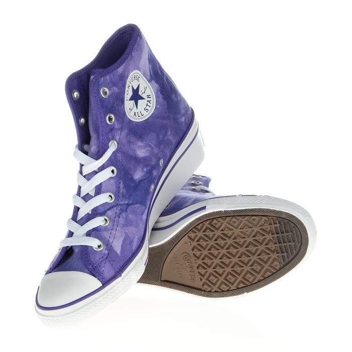 Converse Baskets - CONVERSE - Chuck Taylor All Star Hiness - Femme - Blanc - Lacets - Textile - Plat