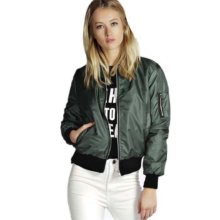 Minetom Femme Hiver Classique pilote MA1 Bomber Matelass Veste