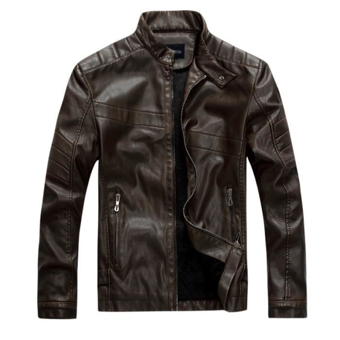 Veste cuir sales hiver homme