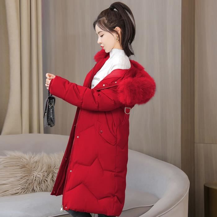 Manteau Femme Nouvelle Mode Hiver Garder chaud elegant Confortable Durable couture Rouge GOGUQ