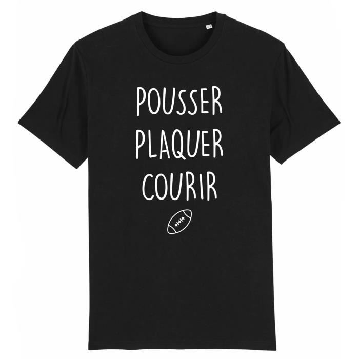 Tee shirt rugby homme LA FRENCH TOUCH Pousser, plaquer, courir 100