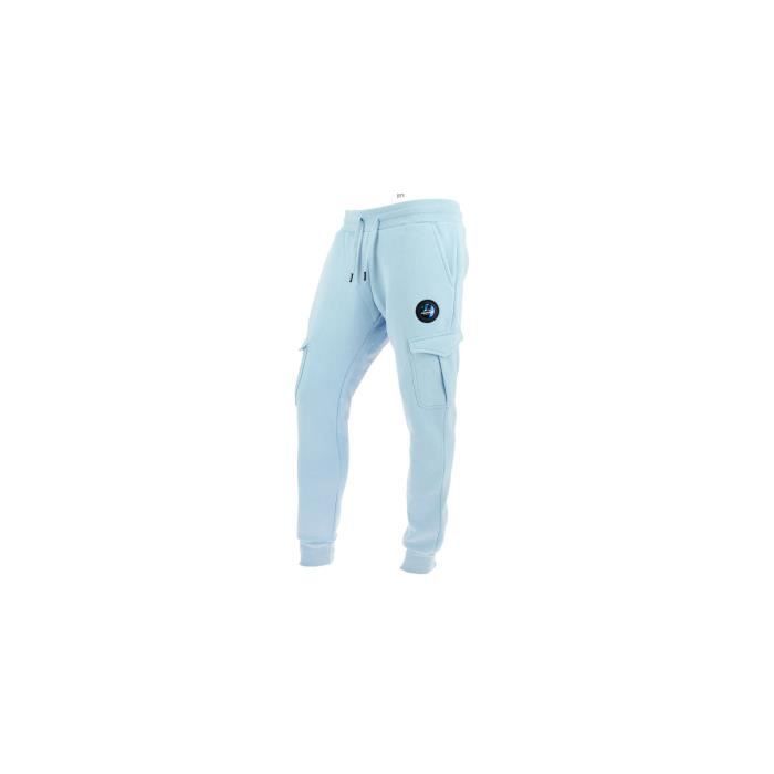 pantalon de survêtement - glyn - homme - bleu - coupe slim - taille élastique