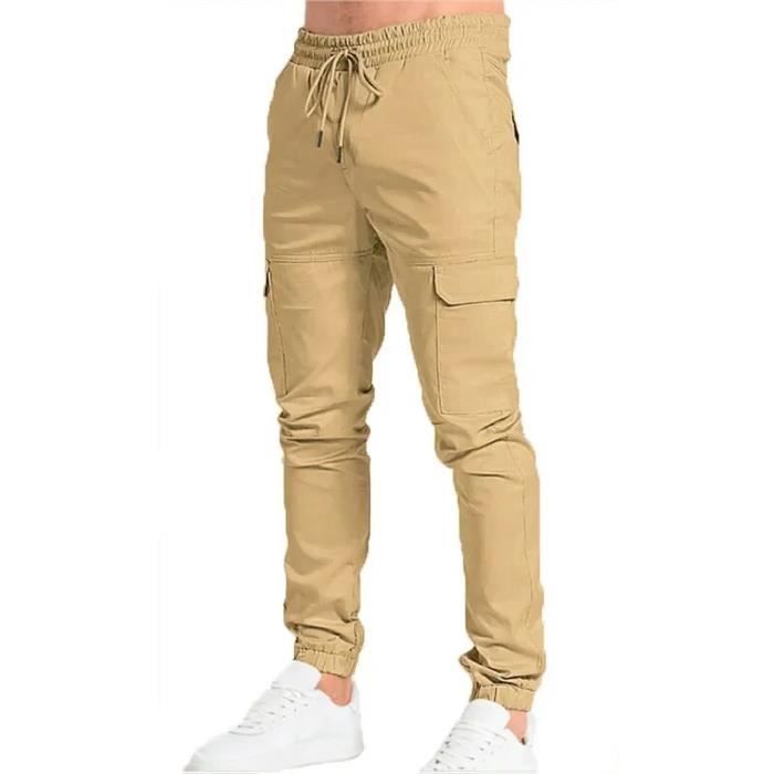 Pantalon Jogging Cargo Baggy Homme - Coupe Large élastiquée - Avec Poches - Chaud Pour L'hiver - 10