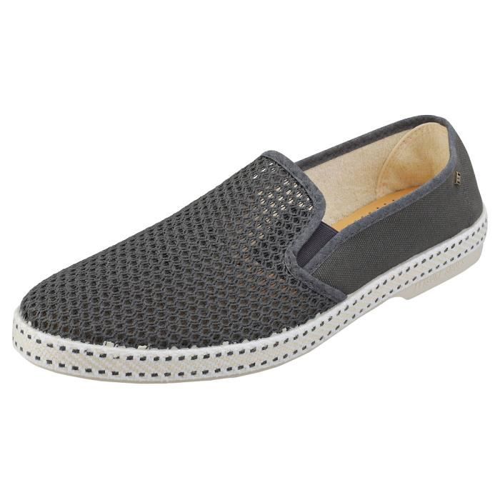 Ballerine Rivieras Classic 20 Homme Anthracite - Chaussures Espadrille en Textile avec Semelle en Caoutchouc