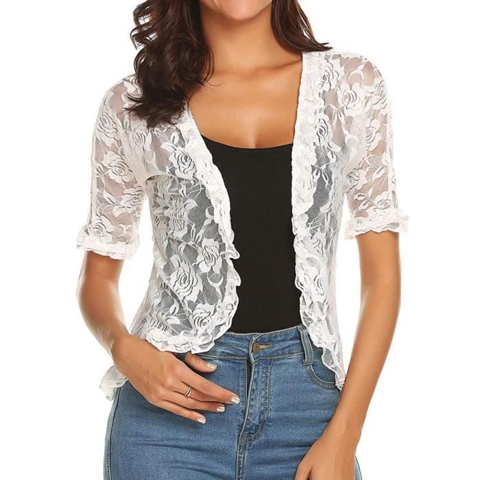 Gilet long deals dentelle femme