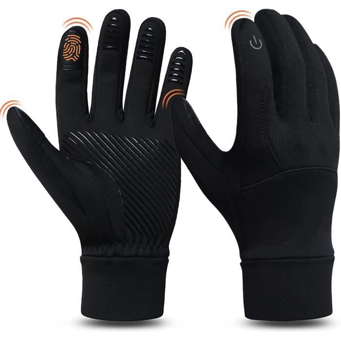 Gants D'hiver Noirs Homme/femme – Imperméables, Antidérapants, écran Tactile, Taille L
