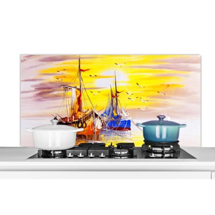 MuchoWow Credence Marbre - Noir - Or - Veine Fond De Hotte