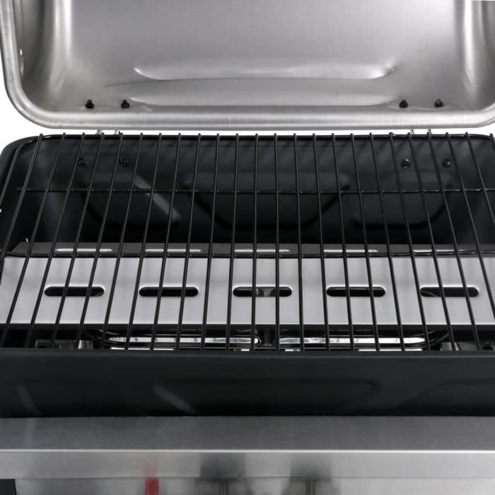 Barbecue à Gaz VidaXL Avec Tablette 3 Niveaux | Grille Cuisson 49x33cm - 5.5kW