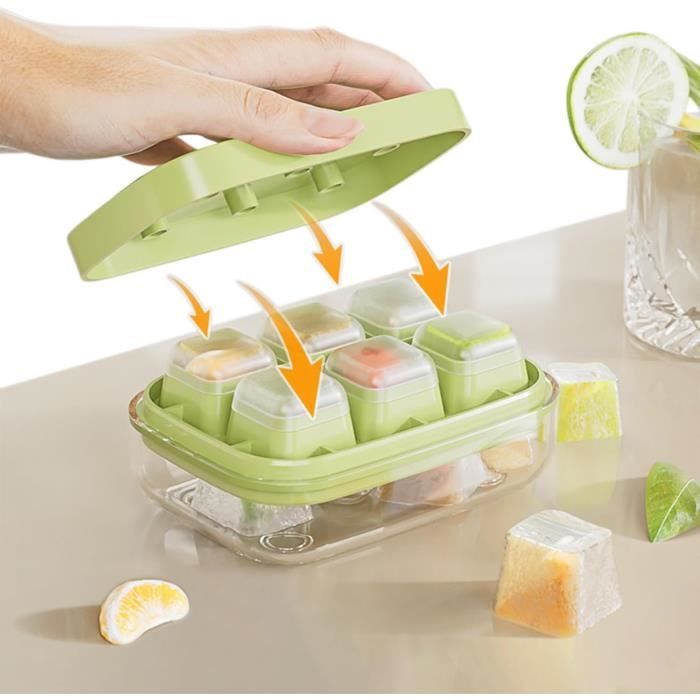 Moule à Glaçons En Silicone, Mini Bac à Glaçons Avec Couvercle Et