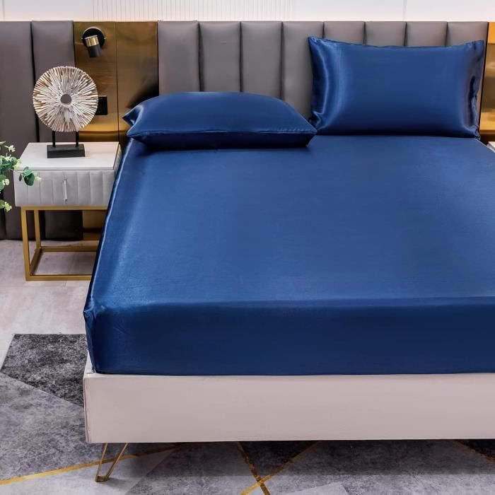 STOF - Drap Housse - Taille 140x200 cm Grand Bonnet 30 cm - Qualité Percale de Coton - 100% Coton certifié Oeko-Tex - Couleur Moutarde - Modèle Elysée - Linge de lit pour Maison - Doux et Confortable