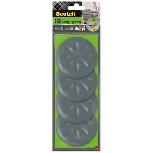 SCOTCH Patin glisseur Adhésif Rond à alvéoles Ø 80 mm Lot de 4
