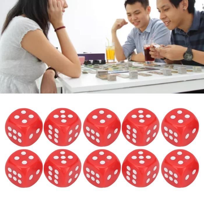 Drfeify Dés à 6 Faces – 10 Dés 2,5 Cm, 2 Couleurs, Plastique étanche, Portable Pour Jeux De Société