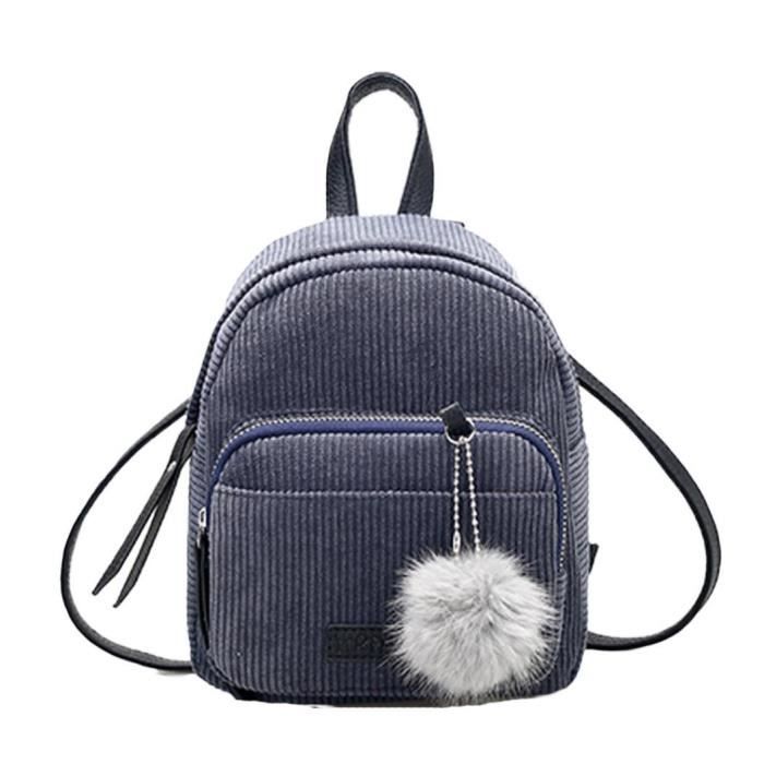Ko 2018 Femmes Mini Sac a dos Solide Ado Filles petit Sacs a bandouliere Double avec Pendentif de peluche ballon uni Cdiscount Bagagerie Maroquinerie