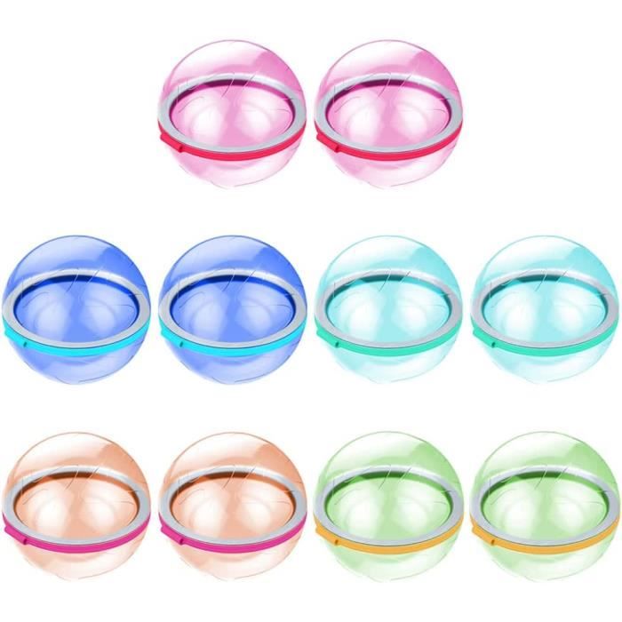 Lot De 6 Bombes à Eau Réutilisables - Remplissage Rapide, Pour Jeux D'Extérieur Été