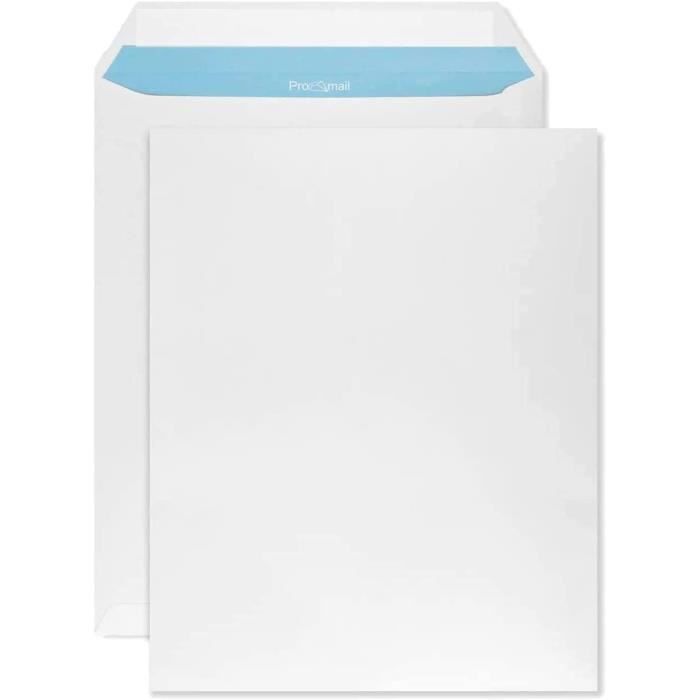 50 enveloppes DIN C4 blanches 229×324mm rabat oit adhésif sans fenêtre ...