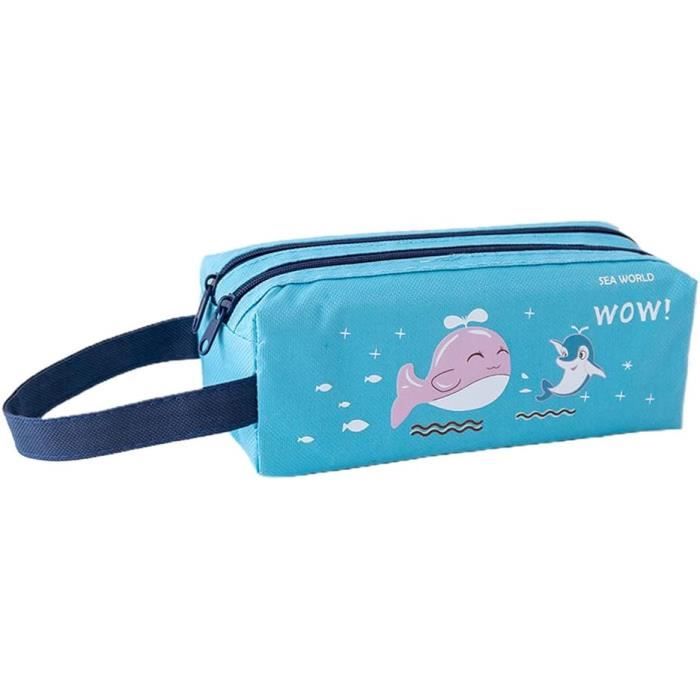 Trousse Scolaire Enfant Fille Imprimé Ours et Lapin - Etui à Crayon Trousse Scolaire Enfant Fille Imprimé Ours et Lapin - Etui à Crayon