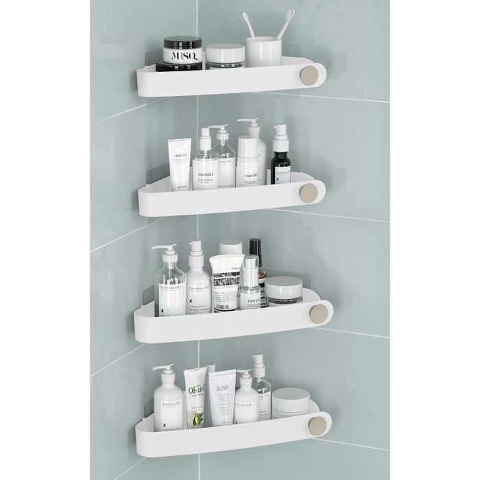 4 pièces plastique pièces etagere douche, rangement et organisation de la salle de bain, porte savon douche,[s146]