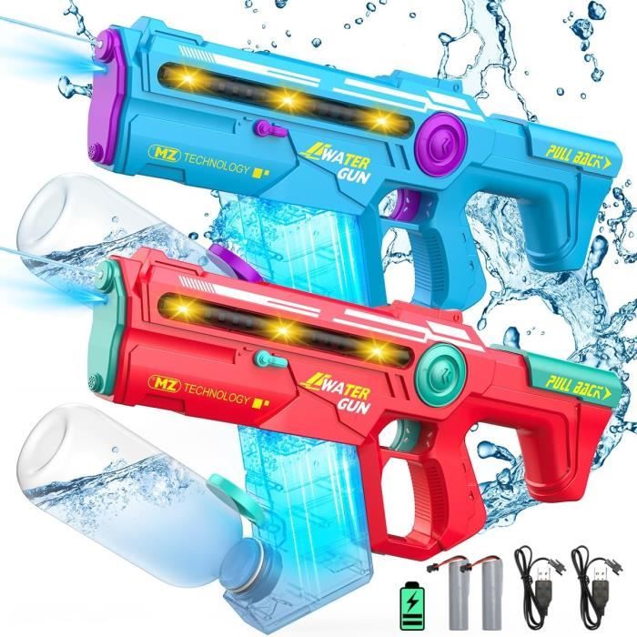 Batterie Rechargeable Pistolet à Eau Électrique Automatique - Portée 9m, 350ml, - Jouet Été Piscine/Plage Jeu Extérieur