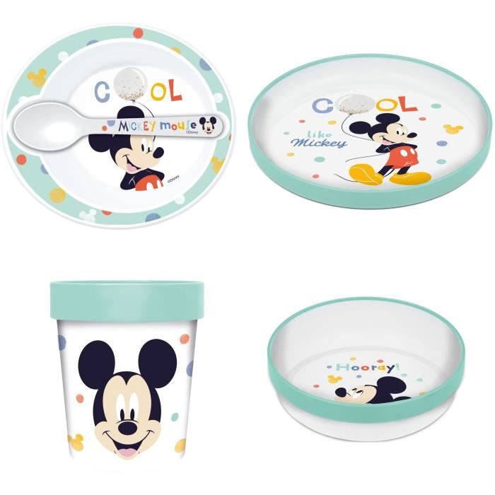Pack repas 2ème age THERMOBABY MICKEY - 3 Assiettes + un gobelet + 1 cuillère