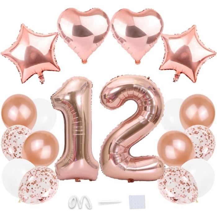 5 Ballons Anniversaire Fille 4 Ans - 1 Ballon Chiffre 40 Pouces + 4 Ballons Flocon De Neige - Aluminium Bleu Et Argent - Pour Fêtes D'hiver, Noël - 8