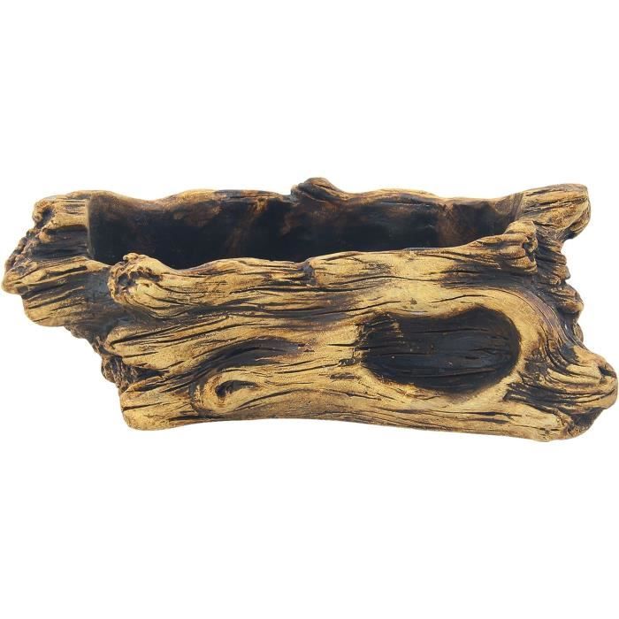 Jardinière Artificielle En Bois Flotté - Pot Succulent Style Vintage En Résine Pour Décoration Maison Et Jardin