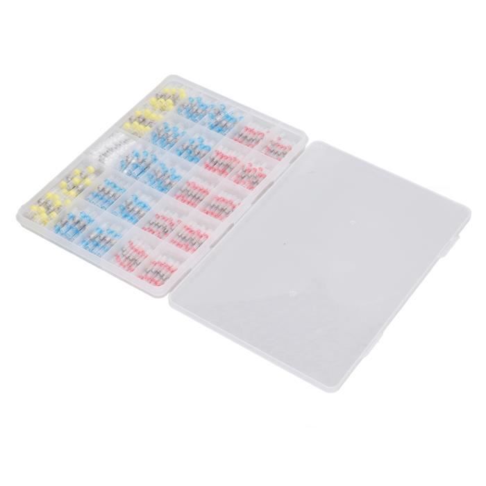 VicBou Kit 300 Cosses Thermorétractables Souder – Étanchéité Totale – AWG 26-10 – Pour Auto, Moto, Bateau, Électricité