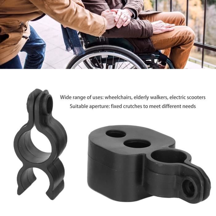 Lot De 4 Supports Pour Canne Ou Déambulateur - Noir - Compatible Fauteuil Roulant - Marque Futuhada