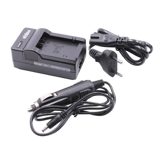 vhbw Chargeur compatible avec Panasonic Lumix DMC-FZ150, DC-FZ83, DC-FZ100 caméra caméscope action-cam - Station + câble de voiture,