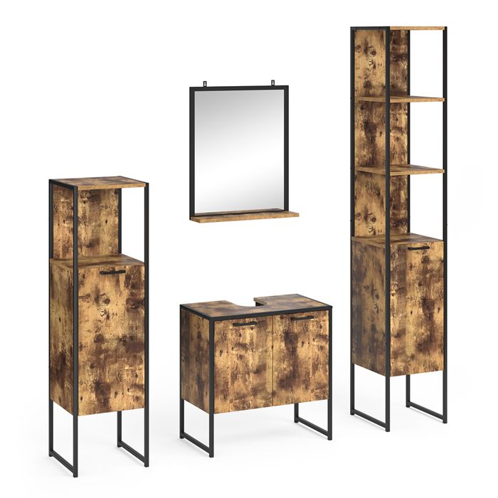 Miroir De Salle De Bains Vicco Fyrk – Style Vintage – 50x12x60 Cm – Bois Antique