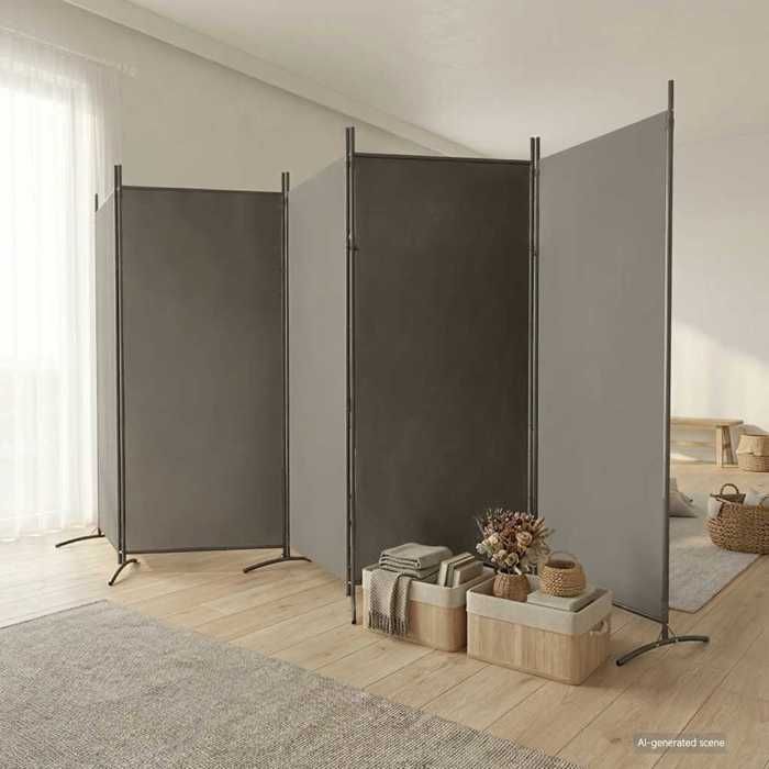 Cloison De Séparation 5 Panneaux Pliable Bois Paulownia 175x165 Cm - Paravent Décoratif Salon Chambre