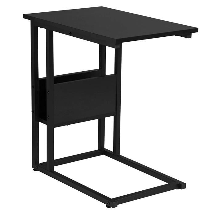 woltu table d'appoint table basse 55x36x59.5 cm bout de canapé salon chambre noir