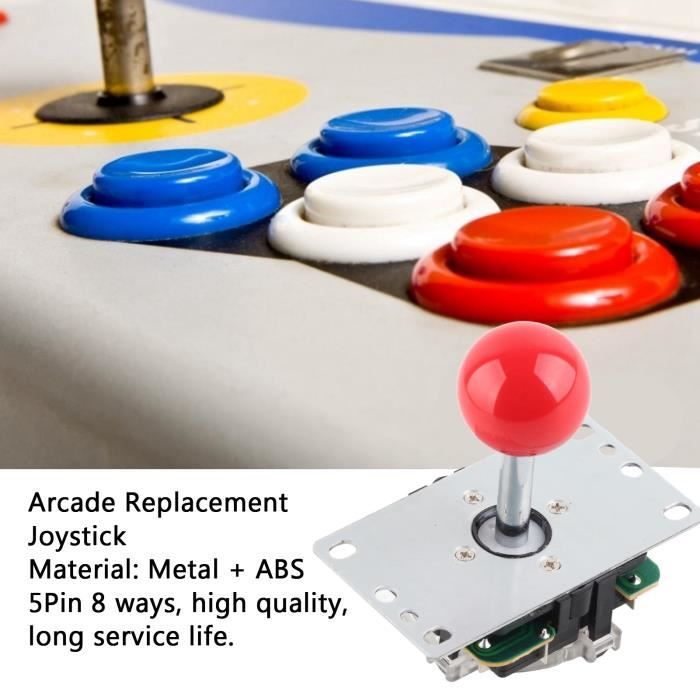 EG STARTS Joystick Arcade – 4/8 Voies Réglables, Compatible Mad Catz SF4, Jamma, Mame – Rouge