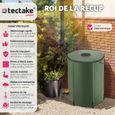 TECTAKE Tonneau Récupérateur d'eau de pluie avec Robinet et protection anti-débordement Haut amovible - Vert-1