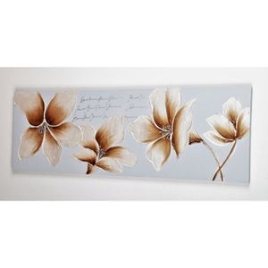 Tableau Toile Visario Fleurs Bleues 120x40 Cm - Impression Numérique - Prêt à Accrocher