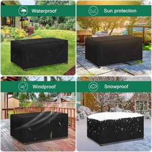 Housse De Protection étanche Pour Table De Jardin Ovale - Tissu Oxford 210D - Dimensions 124x63x80 Cm - Avec Cordon De Serrage