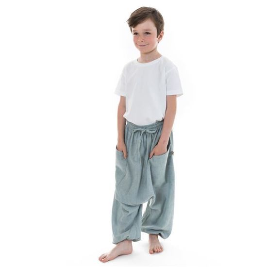 Fantazia Vetement ethnique Enfant Sarouel pantalon enfant coton leger Ilam Gris Cdiscount Pret a Porter