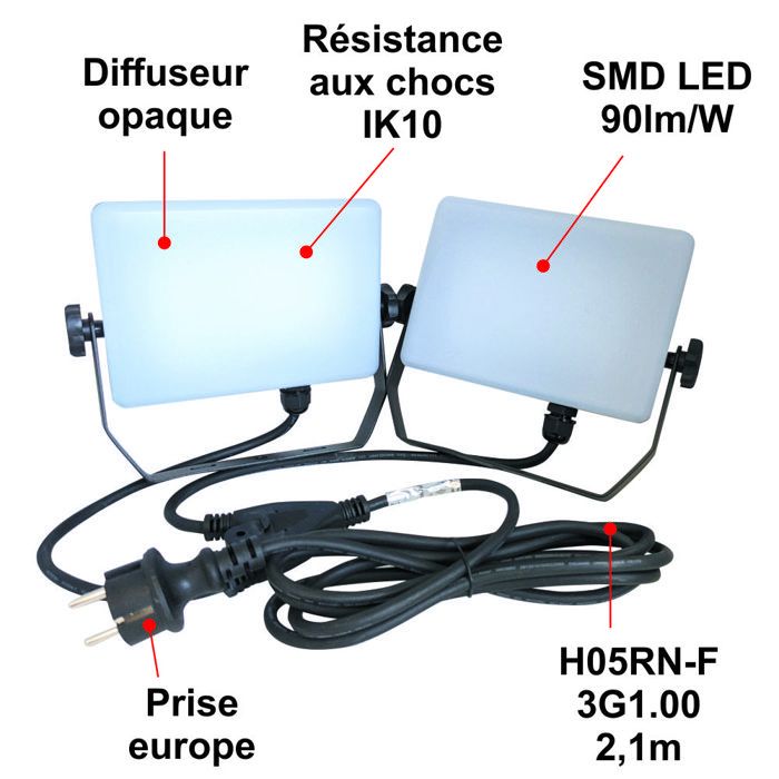 Projecteur LED 50-200W Avec Trépied - IP66, 6000K/3000K, Pour Chantier Ou Jardin