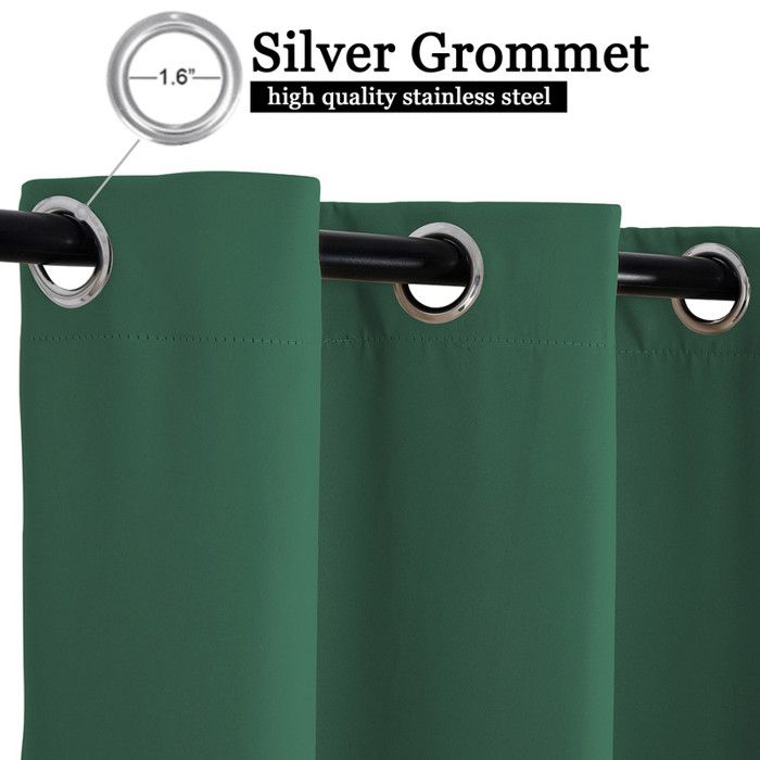 Rideau Extérieur Terrasse Imperméable Coupe-Vent – Gris Clair, 132x213 Cm (2 Pièces), Occultant Thermique
