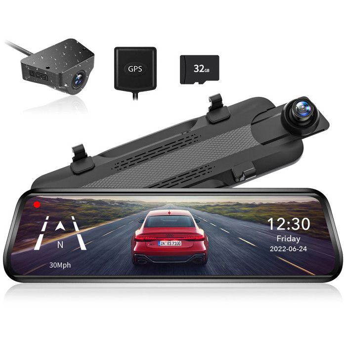 Dashcam Wolfang 4K Avant Et Arrière - Modèle WD03 Avec Wi-Fi Et Vision Nocturne - Pour Voiture - Neuf