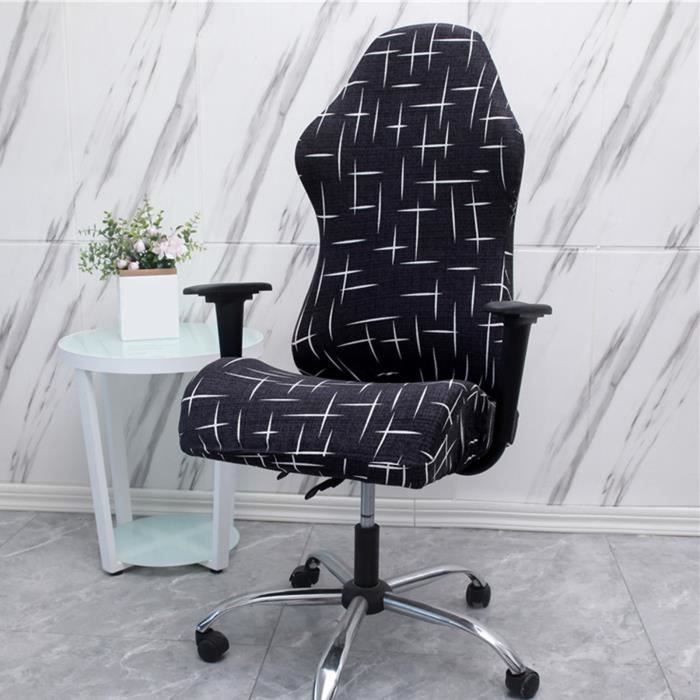 Acheter Housse de chaise de jeu extensible avec appui-tête, pour bureau, café Internet, accoudoir d'ordinateur, housse de siège en tissu imprimé