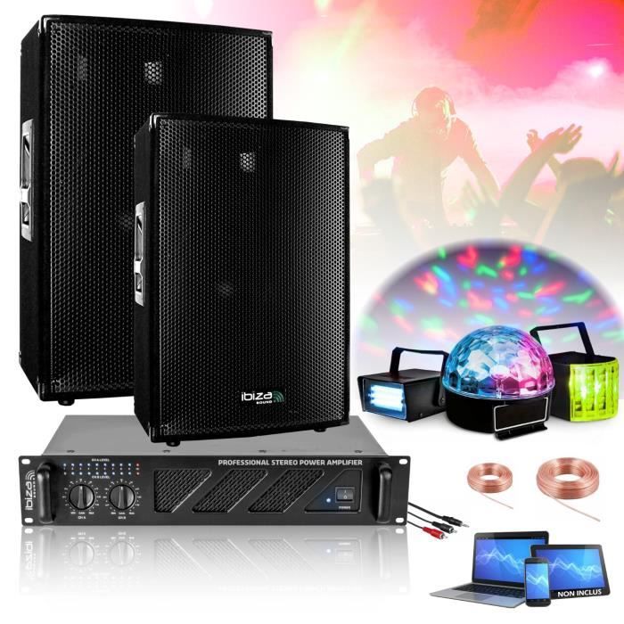 Dance Party Ibiza Mobile Dj Sound System Pack Sono 2800W Total