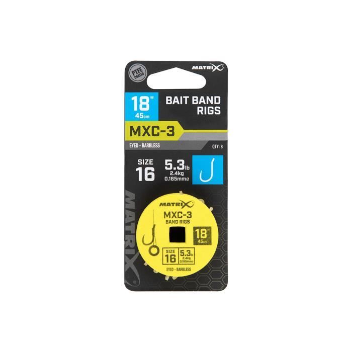 Matrix Bas De Ligne MXC-6 F1 Band 15cm Oeillet-Sans Ardillon (8pcs